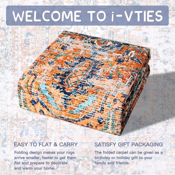 i-VTIES Antique Collection Area Rug,Machine Washable Non-Slip Rug (3x5) - NWT - Picture 7 of 8